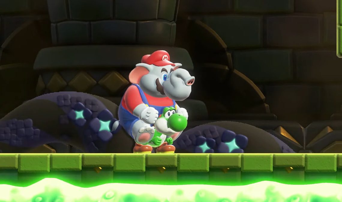 Internet rigole avec Mario Elephant écrasant le pauvre Yoshi dans Super Mario Bros. Wonder