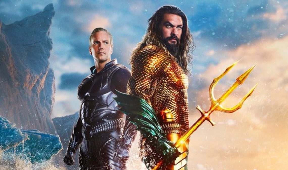 Jason Momoa chevauche un hippocampe géant dans New Aquaman and the Lost Kingdom Poster