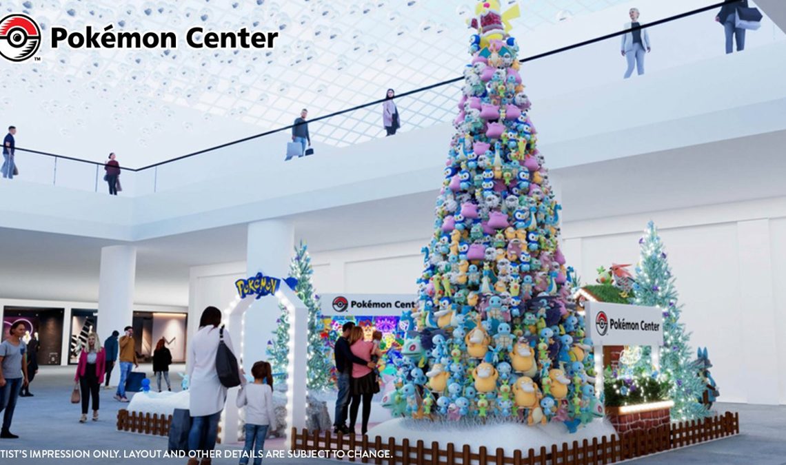 Un sapin de Noël de 5 mètres composé de peluches Pokémon est la nouvelle sensation au Pokémon Center de Londres