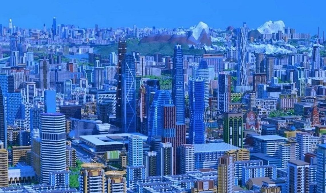 Cela ressemble à une image réelle, mais c'est une ville construite dans Minecraft.  Il a fallu 7 ans pour le réaliser