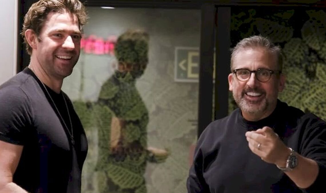 Ici vous avez les retrouvailles entre John Krasinski et Steve Carell à l'occasion d'Imaginary Friends