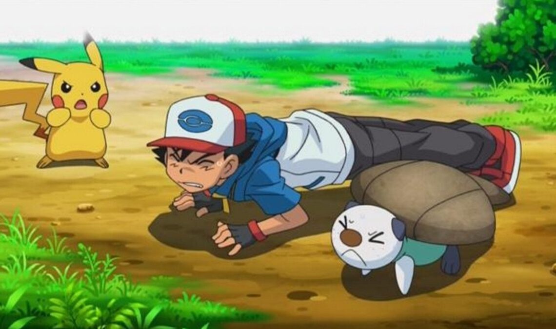 Je pense que j'ai trouvé ma routine d'entraînement préférée : découvrir si je suis aussi fort qu'Ash Ketchum dans Pokémon.