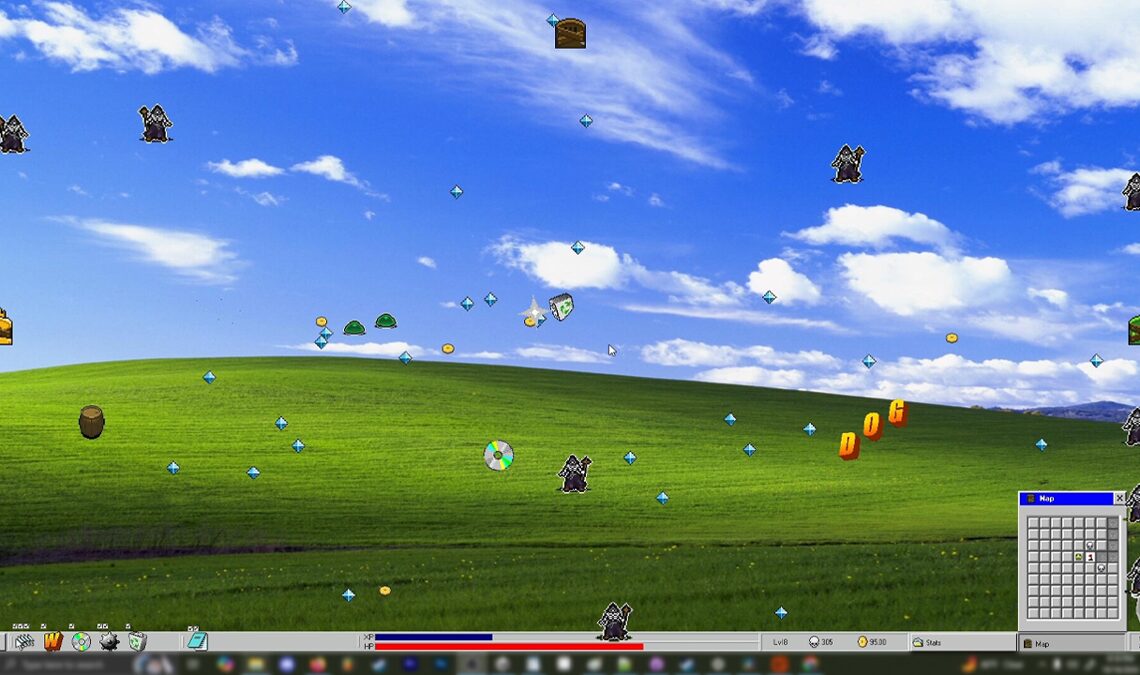 Ce roguelite chaotique de style Vampire Survivors se déroule sur le bureau de votre PC