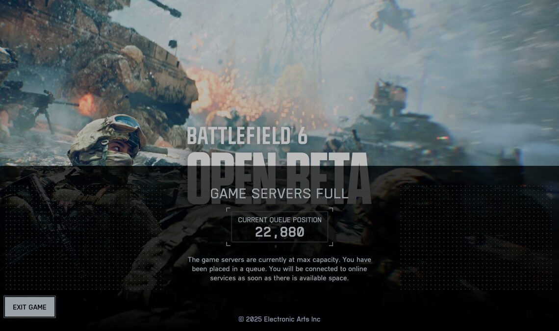 Il y a une énorme queue pour entrer dans la version bêta ouverte de Battlefield 6 avant même qu'elle ne s'active
