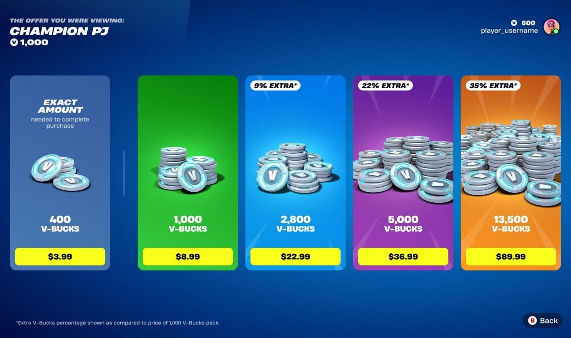 Fortnite apporte un changement important dans le processus d'achat de la dinde