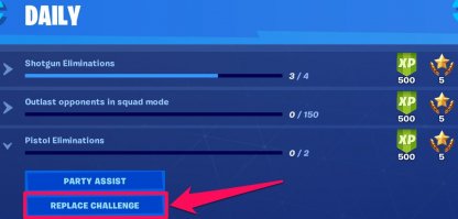 Bouton Remplacer le défi