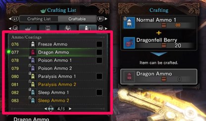Différents types de munitions ont des effets différents