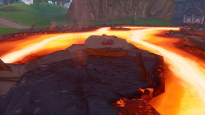 Milieu de la rivière de lave au sud-est du volcan gros plan