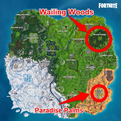 Lieux de recherche recommandés Wailing Woods Paradise Palms
