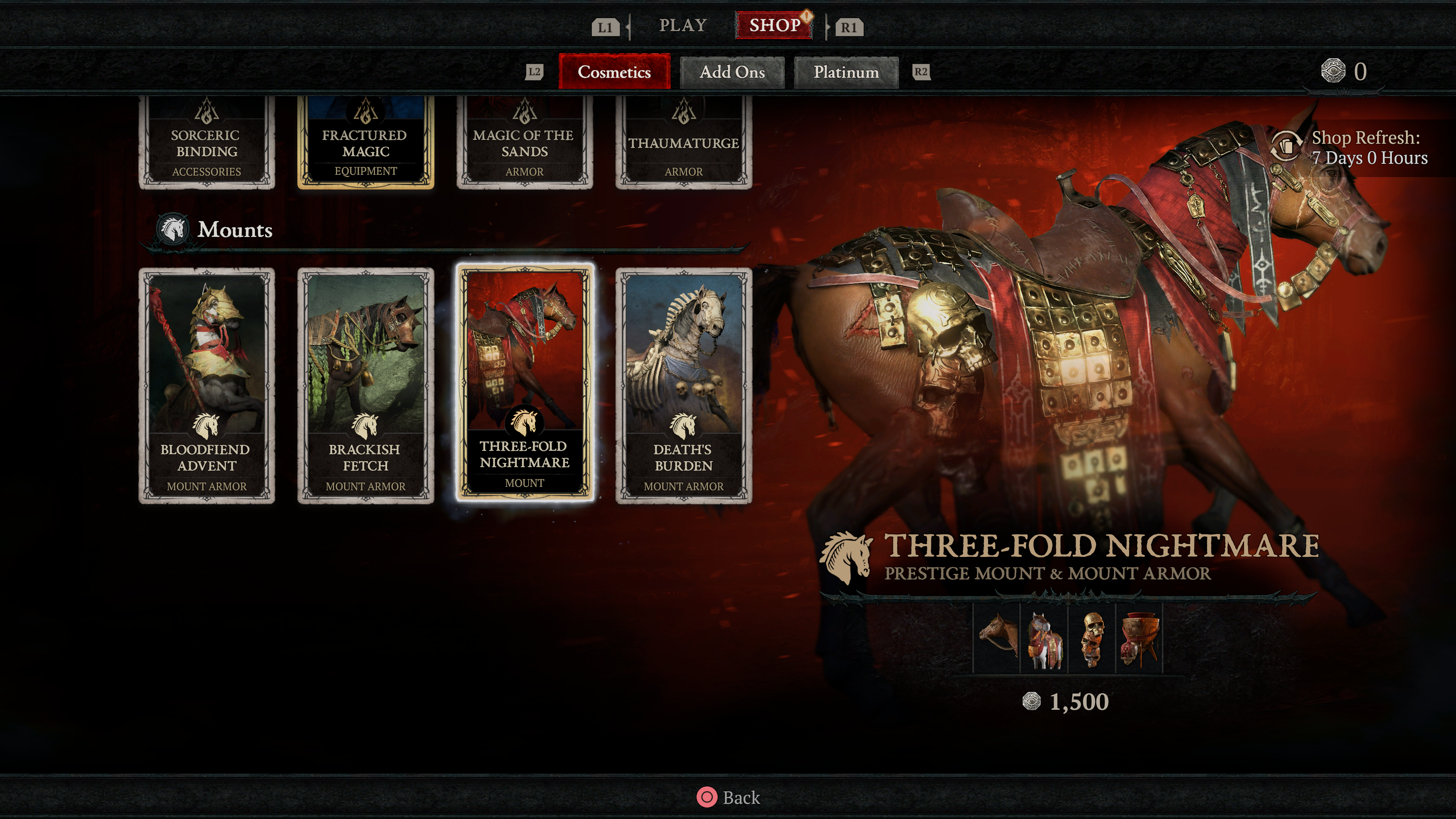 Une monture cauchemardesque avec un coût cauchemardesque.