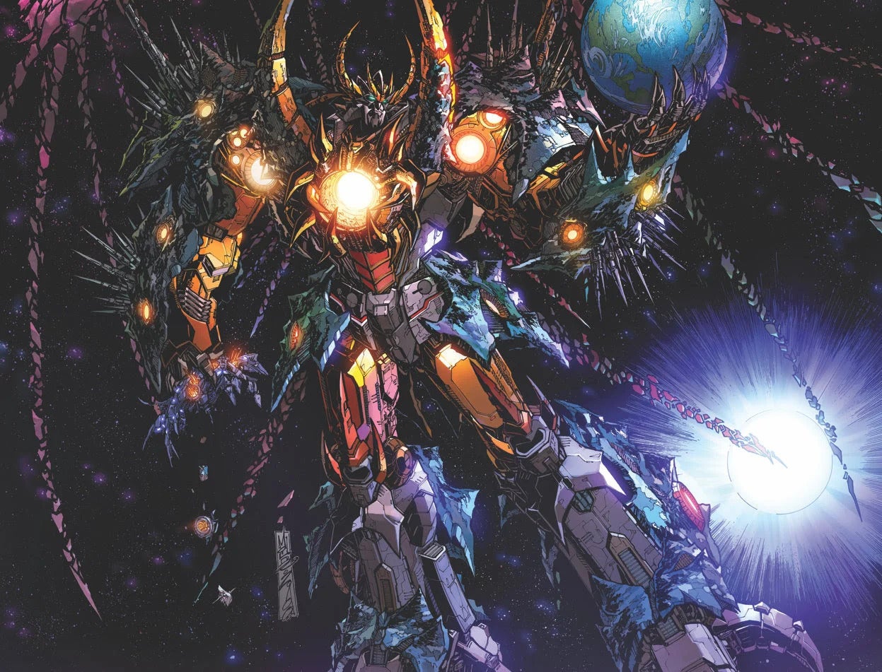 Unicron est devenu la menace finale que tous les héros du verset Hasbro se sont ralliés pour combattre.