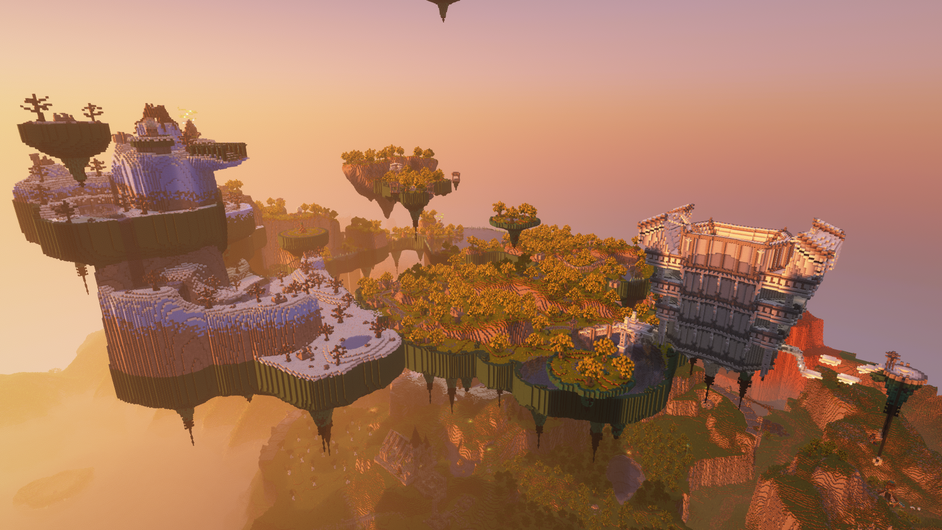 Tears of the Kingdom's Great Sky Island, construit dans Minecraft.  Capture d'écran via Grazzy
