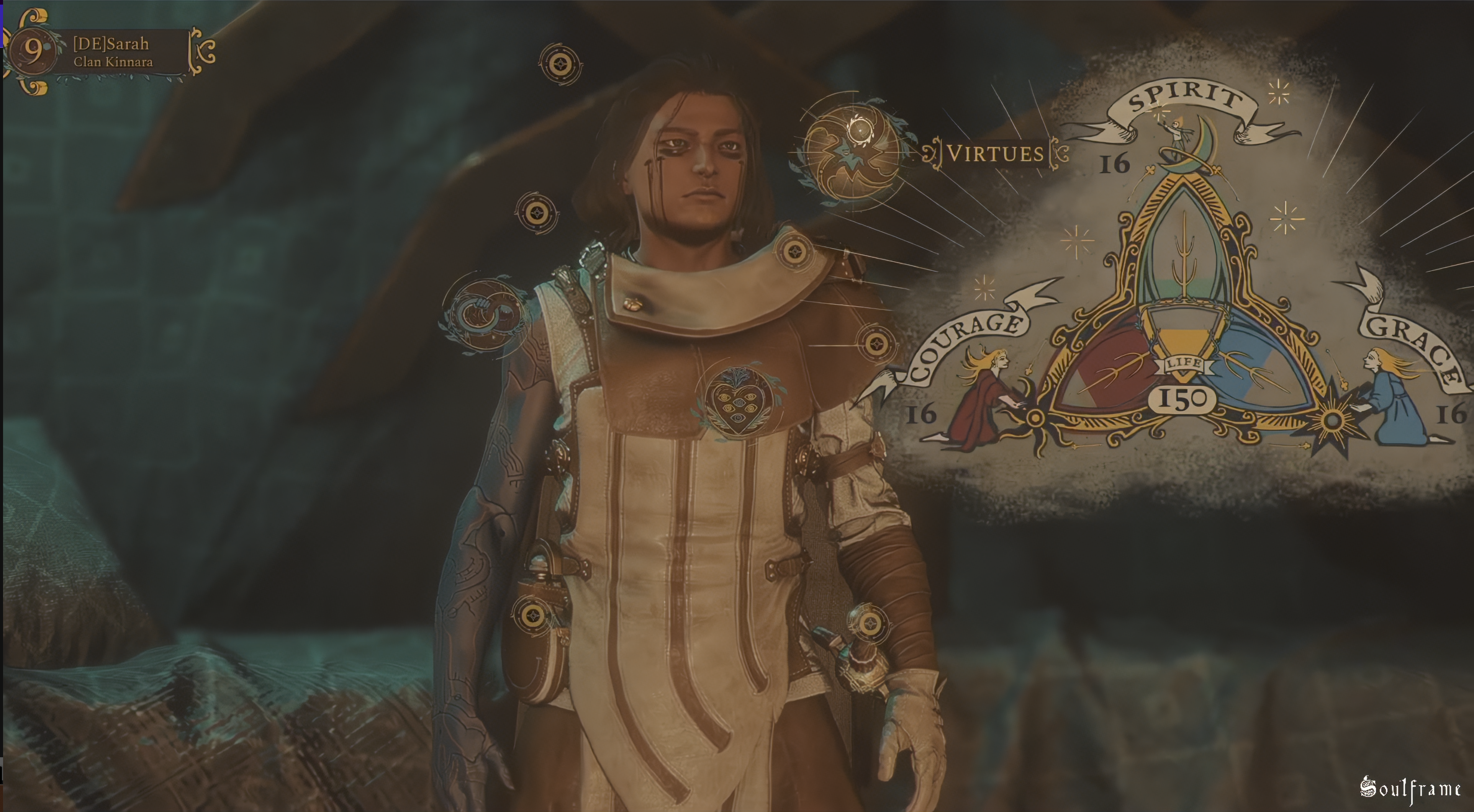 Les vertus de Soulframe rationalisent les statistiques que l'on trouve couramment dans les personnages de combat, de magie et d'assassin.