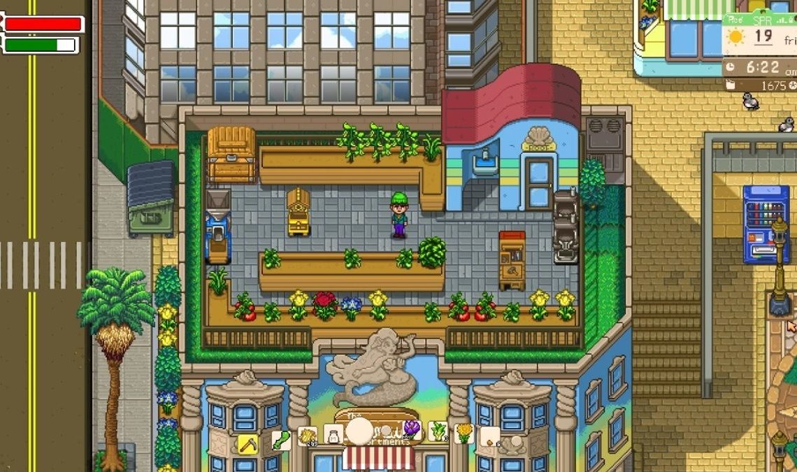 Un Stardew Valley en ville ?  Oui, Sunkissed City est essentiellement cela