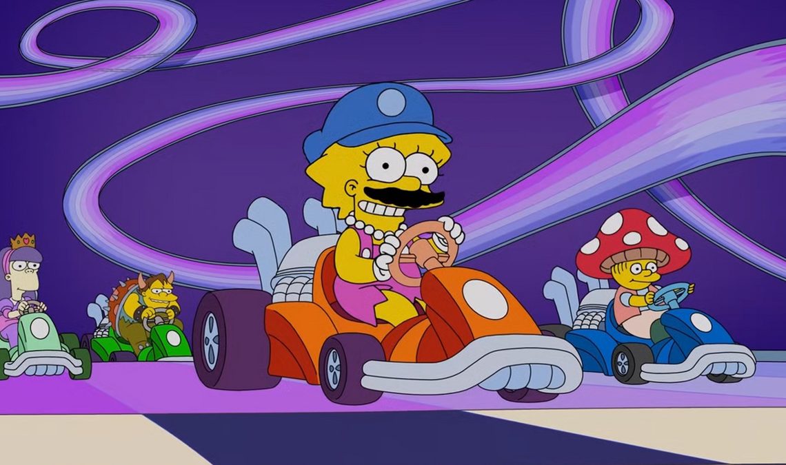 Les personnages des Simpsons apportent leur folie à Mario Kart dans cette parodie amusante